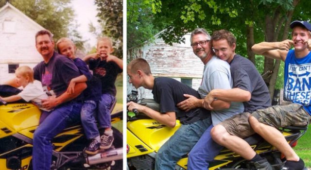 People Recreating Old Family Photos