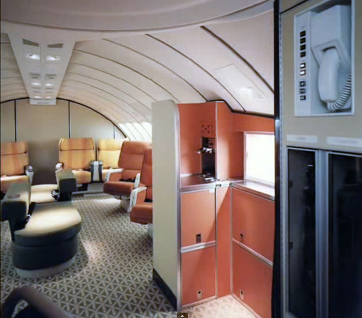 Interior Of Boeing-747 From The 70's