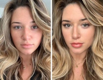 Women With And Without Makeup